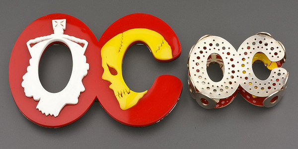 Brooch, Acrylic, sterling silver Brooch, Acrylic, sterling silver