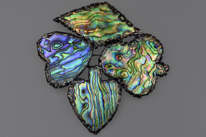 Jennifer Laracy, Suits Brooch, paua shell and silver