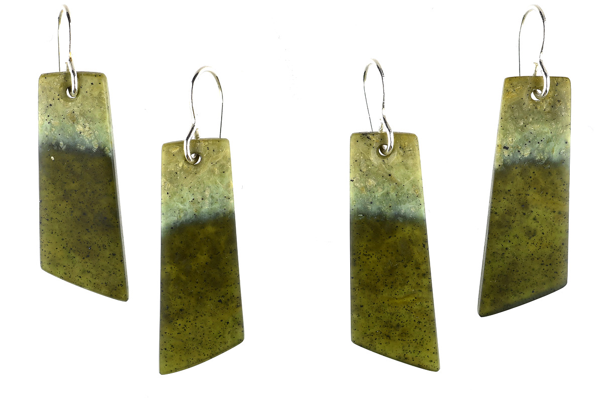 Eszter Szigethy, pounamu earrings Eszter Szigethy, pounamu earrings